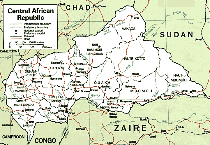 politique carte Republique Centrafricaine